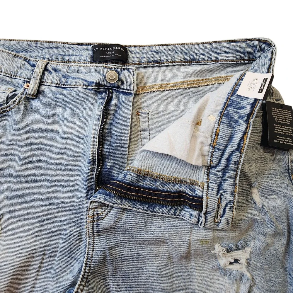 No Boundaries Men's‎ Distressed Slim Fit Denim Jeans Size 38x30